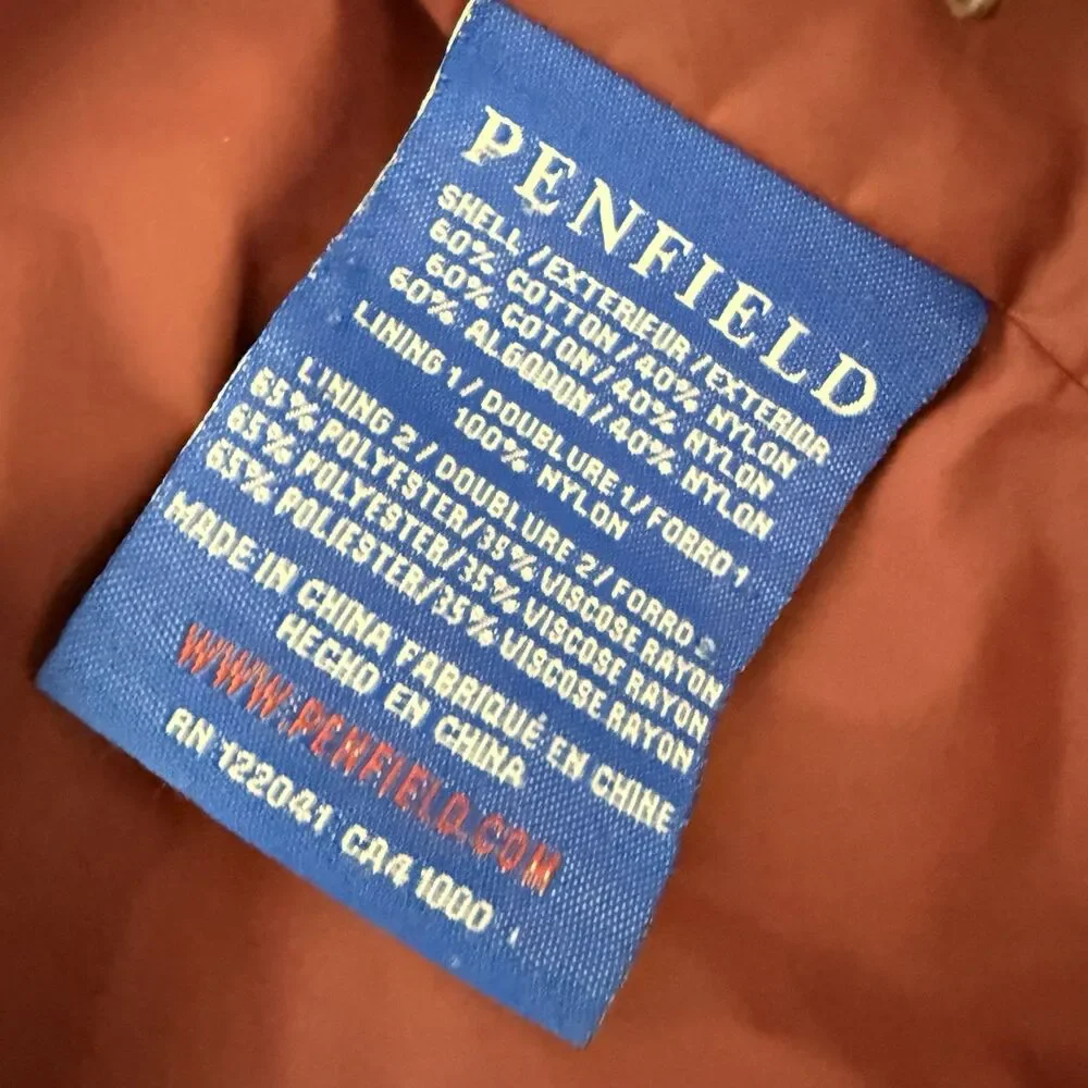 Penfield Women’s Utility Field Jacket 60/40 Navy Blue Sz S Flannel Lined Hood